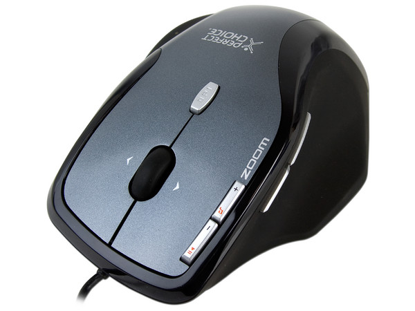 Mouse Perfect Choice Láser Platinum con botones multimedia programables y zoom. USB