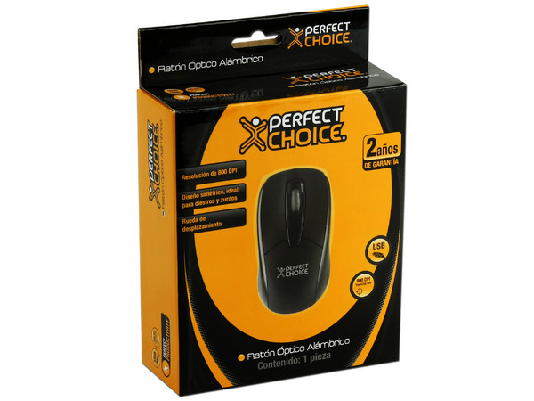 Mouse Óptico Perfect Choice, USB.