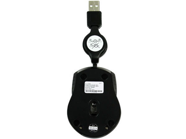 Mini Mouse Perfect Choice Óptico, Cable Retráctil USB. Color Naranja