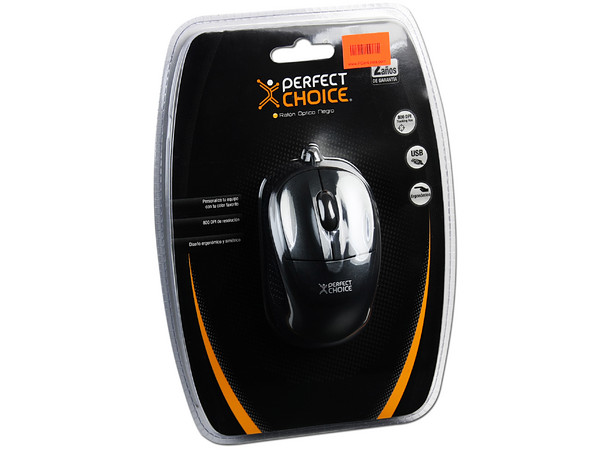Mini Mouse Óptico Perfect Choice, USB. Color Negro