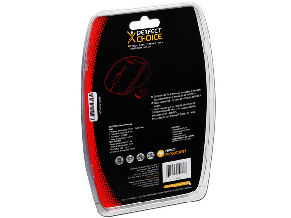 Micro Mouse Perfect Choice Óptico Inalámbrico para Netbook, USB