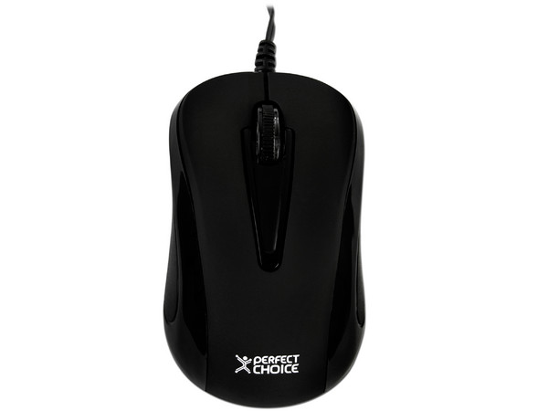 Mini Mouse Perfect Choice Óptico, Cable Retráctil USB. Color Negro