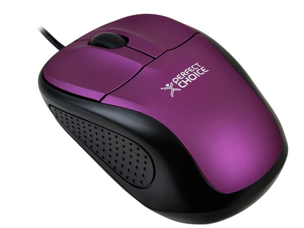 Mini Mouse Perfect Choice Óptico, USB. Color Morado