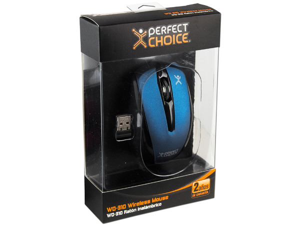 Mouse Óptico Inalámbrico Perfect Choice WO-310. Color Azul