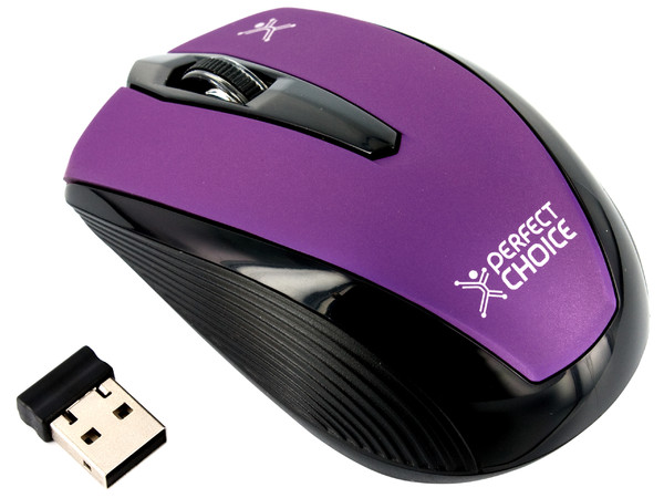 Mouse Óptico Inalámbrico Perfect Choice WO-310. Color Morado