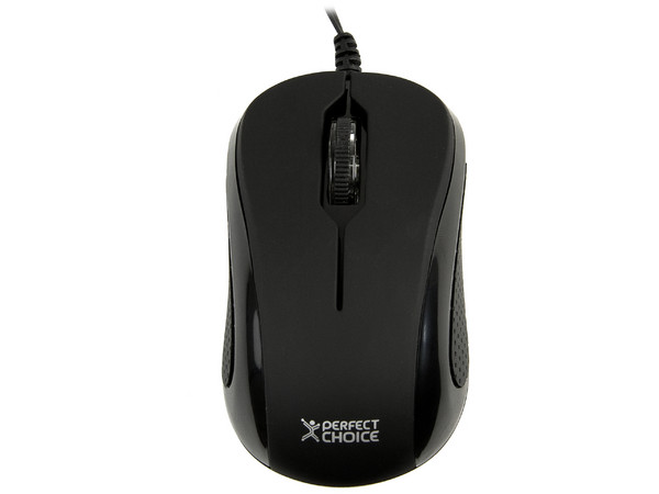 Mini Mouse Perfect Choice Elemental, Óptico, Cable Retráctil USB. Color Negro