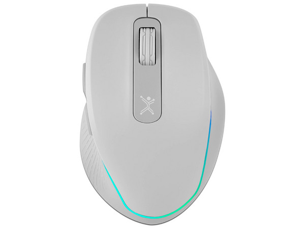 Mouse Perfect Choice Lumier Pro, hasta 1600 dpi, 5 botones, RGB, Receptor USB. Color Gris.