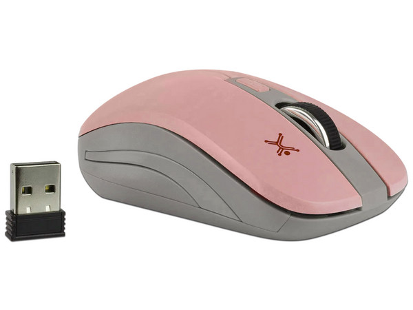 Mouse Óptico Inalámbrico Perfect Choice Essentials, Hasta 1600 dpi, USB, Color Rosa.