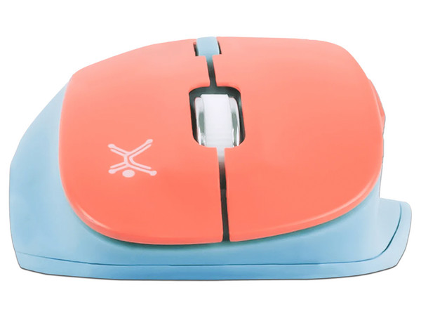 Mouse inalámbrico Perfect Choice Thumb, Ergonómico, Receptor USB, hasta 6,000 dpi, 6 botones, Color Azul/Mamey.