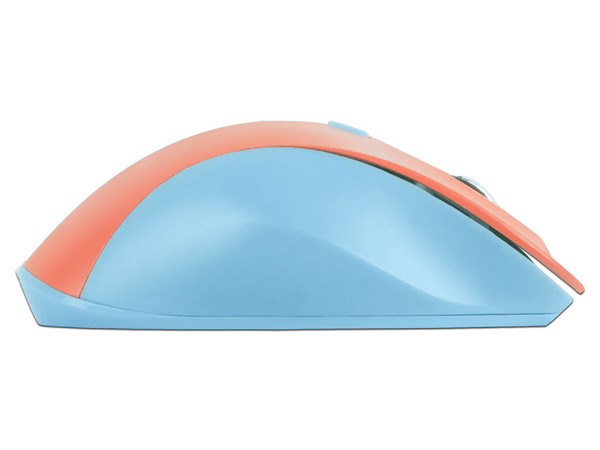 Mouse inalámbrico Perfect Choice Thumb, Ergonómico, Receptor USB, hasta 6,000 dpi, 6 botones, Color Azul/Mamey.