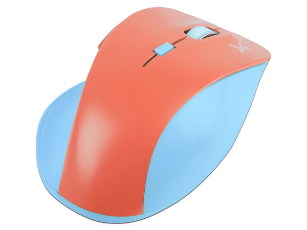 Mouse inalámbrico Perfect Choice Thumb, Ergonómico, Receptor USB, hasta 6,000 dpi, 6 botones, Color Azul/Mamey.