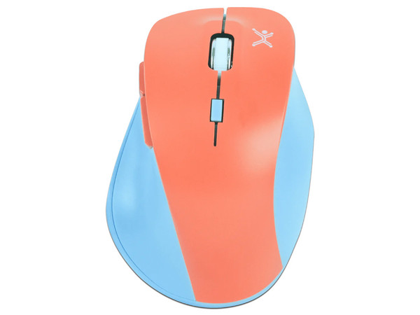 Mouse inalámbrico Perfect Choice Thumb, Ergonómico, Receptor USB, hasta 6,000 dpi, 6 botones, Color Azul/Mamey.