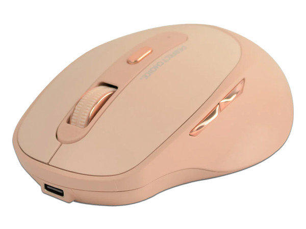 Mouse Óptico Inalámbrico Perfect Choice Clix PC-045151, hasta 1600 dpi, 5 botones, USB. Color Rosa.