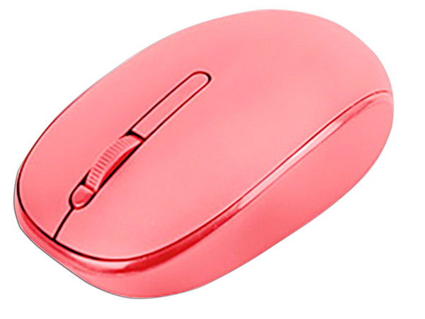 Mouse Inalámbrico Perfect Choice Whisper, Clic Silencioso, Receptor Doble USB, 1000 DPI, Color Rosa.