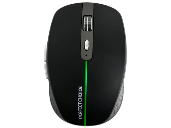 Mouse óptico inalámbrico Perfect Choice, USB, Iluminación RGB. Color Negro.