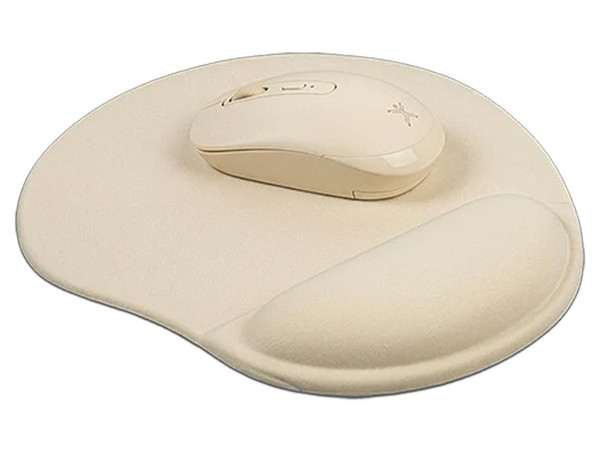 Mouse Inalámbrico Perfect Choice PC-045403, 1600 DPI, Bluetooth, Incluye Mouse Pad. Color Beige.