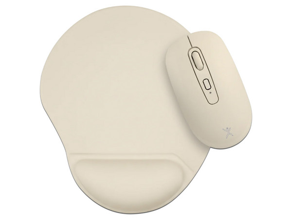 Mouse Inalámbrico Perfect Choice PC-045403, 1600 DPI, Bluetooth, Incluye Mouse Pad. Color Beige.