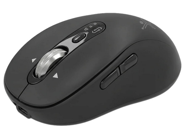 Mouse Inalámbrico Perfect Choice Hyper Boost 4D PC-045441, Óptico, Hyperscroll, Receptor USB, Bluetooth. Color Negro.