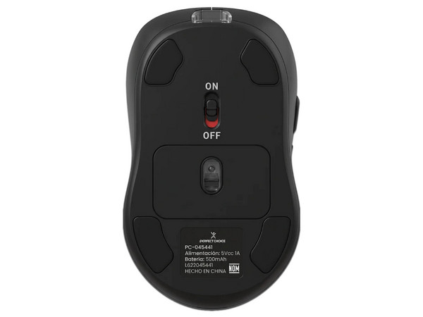 Mouse Inalámbrico Perfect Choice Hyper Boost 4D PC-045441, Óptico, Hyperscroll, Receptor USB, Bluetooth. Color Negro.