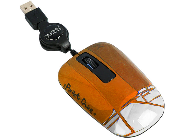 Kit Perfect Choice de Audífonos y Mouse Óptico Retráctil KÖLN. Color Naranja.
