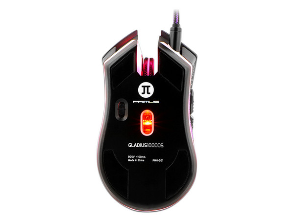 Mouse Gamer Primus Gladius 10000S, de 10000dpi, 7 botones e Iluminación RGB programables, USB.
