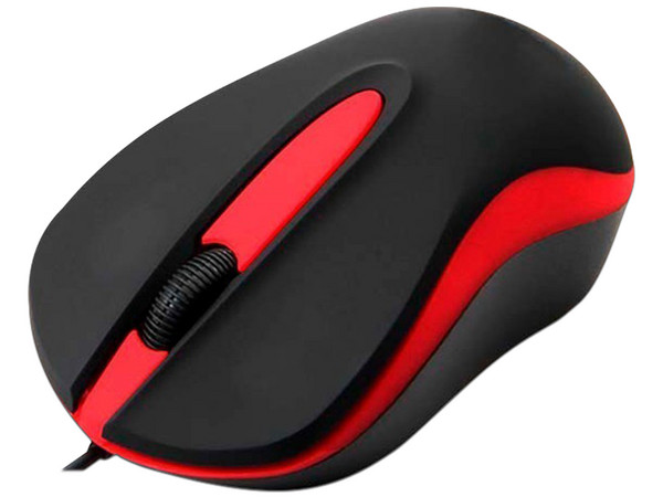 Mouse Óptico Quaroni MAQ01R, USB. Color Rojo.