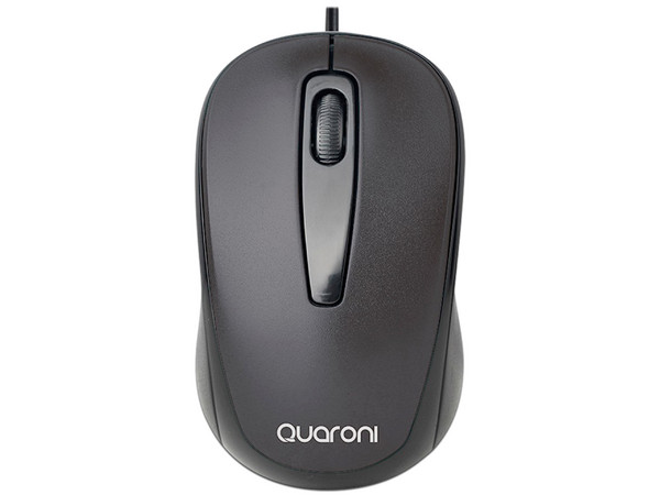 Mouse Óptico Quaroni MAQ02N, USB. Color Negro.