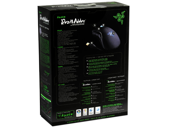 Mouse Gamer Razer DeathAdder Confort y Precisión con Sensor infrarrojo 3.5G de 3500 dpi. USB