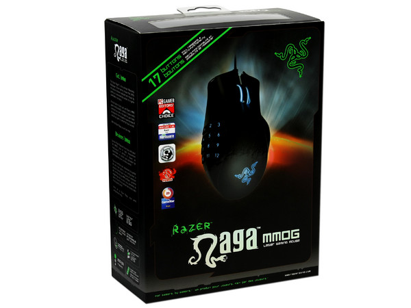 Mouse Gamer Razer Naga con 17 botones optimizados para MMO, Láser 5600 dpi. USB