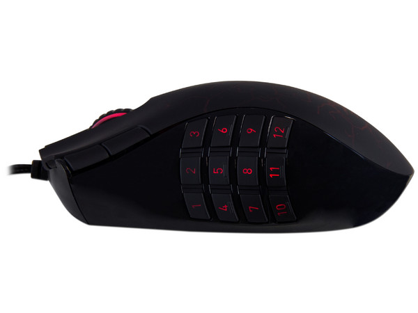 Expert Gaming Mouse Razer Naga Molten  Special Edition, con 17 botones optimizados para MMO, Sensor Láser 3.5 G y 5600 dpi.