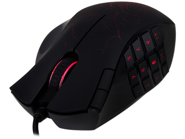 Expert Gaming Mouse Razer Naga Molten  Special Edition, con 17 botones optimizados para MMO, Sensor Láser 3.5 G y 5600 dpi.