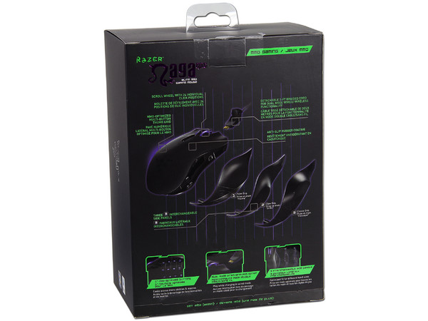 Elite Gaming Mouse Razer Naga Epic, con 17 botones optimizados para MMO, Sensor láser 3.5 G y 5600 dpi, Inalámbrico, USB.