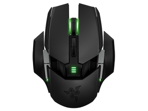 Mouse Gamer Razer Ouroboros, sensor Láser Dual 4G de hasta 8200 ppp, sistema híbrido con cable o inalámbrico, USB.
