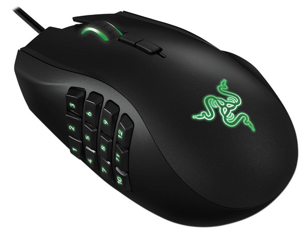 Mouse Gamer Razer Naga con 19 botones optimizados para MMO, Láser 8200 dpi. USB
