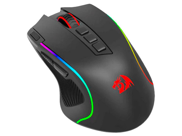 Mouse Gamer Inalámbrico Redragon Predator Pro M612, 8000 DPI, RGB, 9 Botones Programables, Receptor USB Tipo C, Bluetooth. Color Negro.