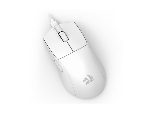 Mouse Gamer Redragon K1NG M724, 12400 DPI, 5 Botones Programables, Cable USB. Color Blanco.