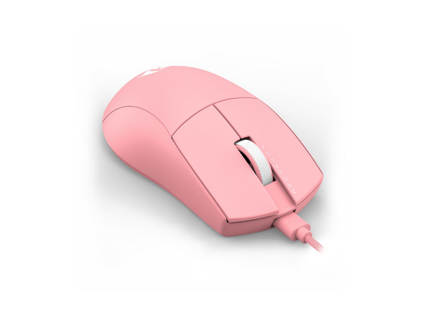 Mouse Gamer Redragon K1NG M724, 12400 DPI, 5 Botones Programables, Cable USB. Color Rosa.