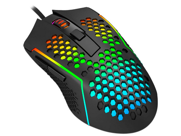 Mouse Gamer Óptico Redragon Reaping M987, 12400 DPI, RGB, 6 Botones Programables, Cable USB Tipo C de 1.8m. Color Negro.