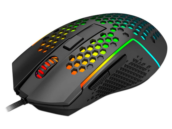 Mouse Gamer Óptico Redragon Reaping M987, 12400 DPI, RGB, 6 Botones Programables, Cable USB Tipo C de 1.8m. Color Negro.