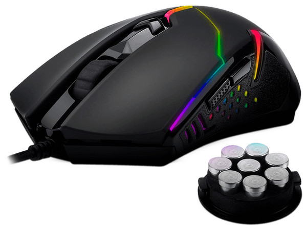 Mouse Gamer Redragon Centrophorus M601, hasta 7200 dpi, 6 botones, RGB, USB, Color Negro.