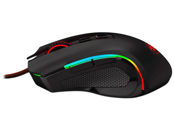 Mouse Gamer Redragon M607 GRIFFIN, hasta 7,200 dpi, RGB. Color Negro.