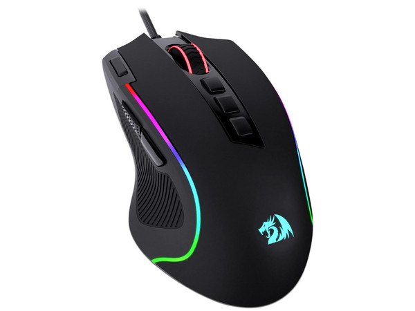 Mouse Gamer Redragon M612 Predator, hasta 8000dpi, 11 botones, RGB, USB. Color Negro.
