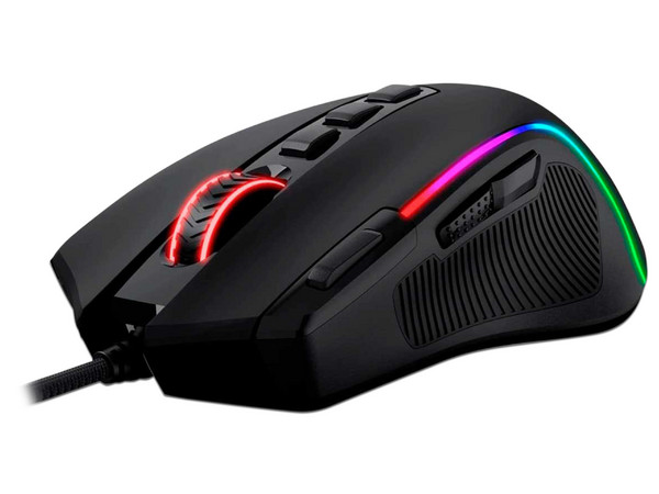 Mouse Gamer Redragon M612 Predator, hasta 8000dpi, 11 botones, RGB, USB. Color Negro.