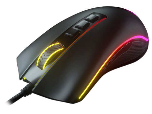 Mouse Gamer Redragon Cobra Chroma M711, hasta 10,000 dpi, 9 botones, RGB. Color Negro.