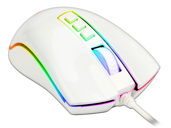 Mouse Óptico Gamer Redragon Cobra Chroma 2 M711W, hasta 10000 dpi, 8 botones. Color Blanco