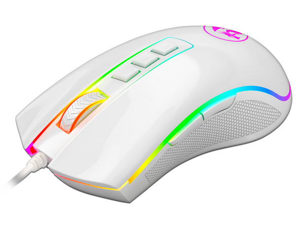 Mouse Óptico Gamer Redragon Cobra Chroma 2 M711W, hasta 10000 dpi, 8 botones. Color Blanco