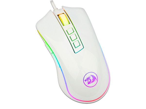 Mouse Óptico Gamer Redragon Cobra Chroma 2 M711W, hasta 10000 dpi, 8 botones. Color Blanco