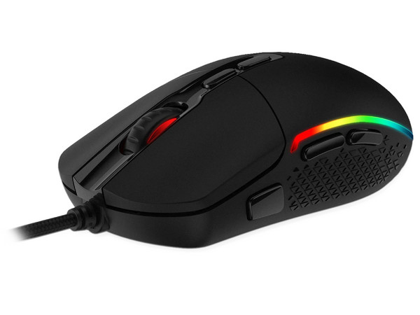 Mouse Gamer Redragon Invader M719, hasta 10,000 dpi, 8 botones, RGB. Color Negro.