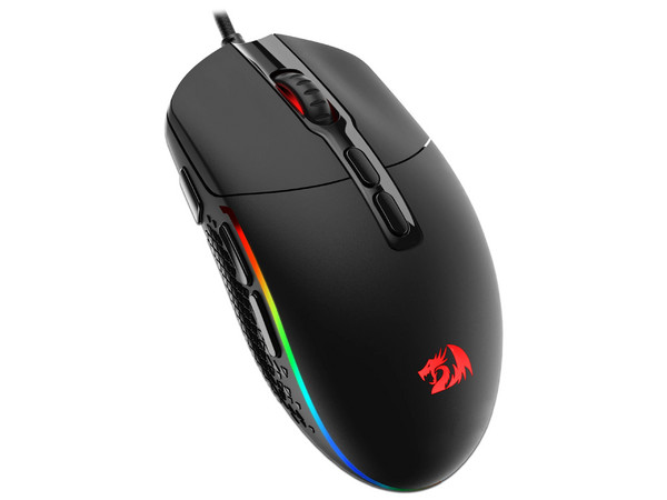 Mouse Gamer Redragon Invader M719, hasta 10,000 dpi, 8 botones, RGB. Color Negro.
