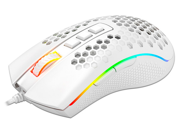Mouse Óptico Gamer Redragon STORM ELITE M988, hasta 32000 DPI, USB, Color Blanco.